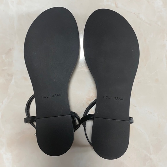 Cole Haan Size 5 Black T-Strap Jeweled Sandal - Picture 4 of 8